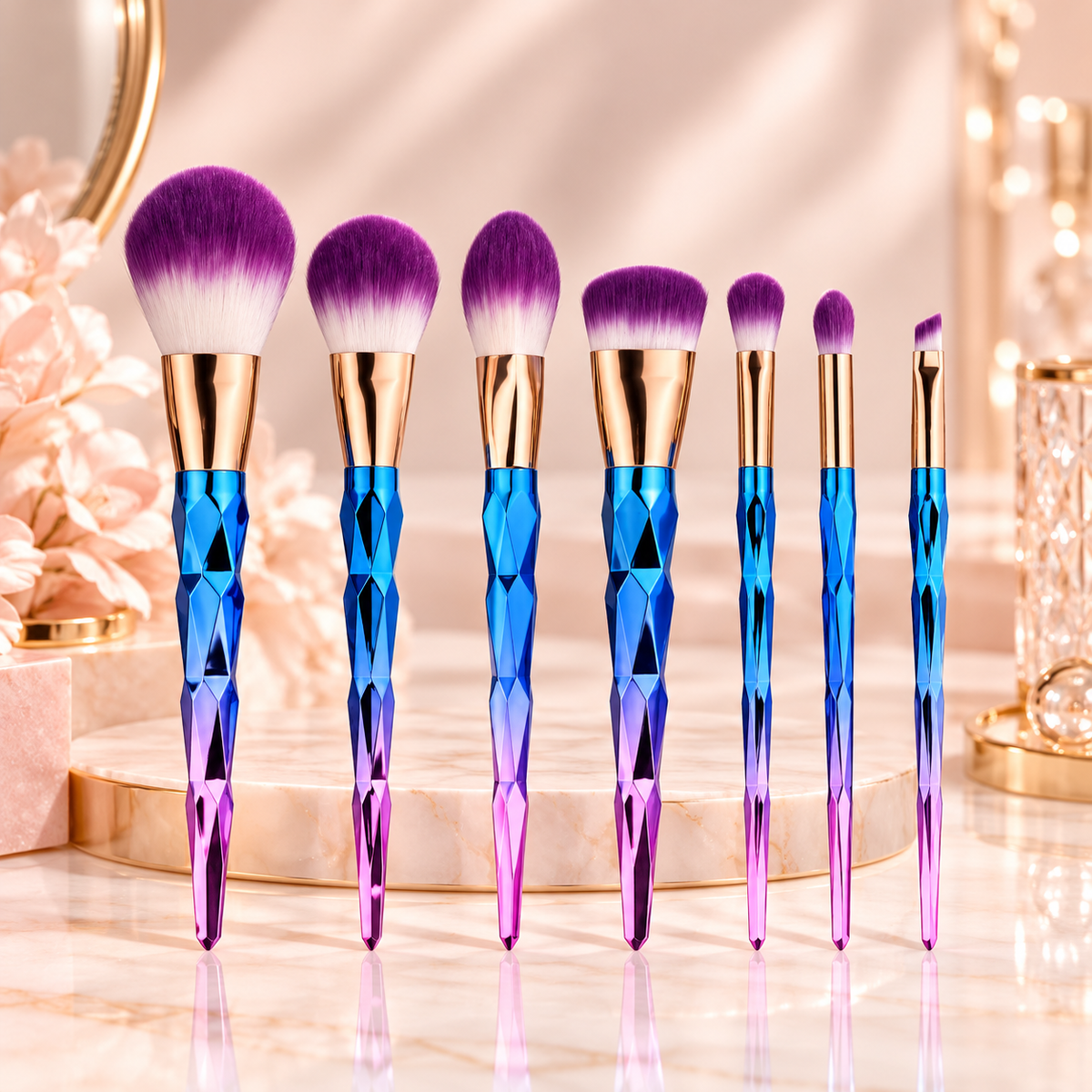 7-Piece Diamond Glow Makeup Brush Set