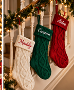 Classic Cable-Knit Christmas Stocking