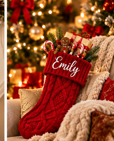 Classic Cable-Knit Christmas Stocking