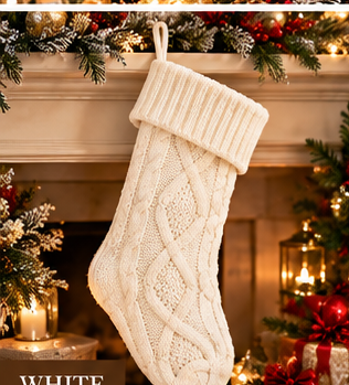 Classic Cable-Knit Christmas Stocking