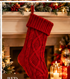 Classic Cable-Knit Christmas Stocking