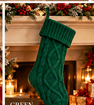 Classic Cable-Knit Christmas Stocking