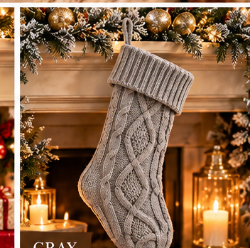 Classic Cable-Knit Christmas Stocking