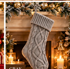 Classic Cable-Knit Christmas Stocking