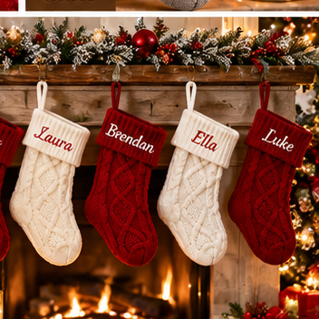 Classic Cable-Knit Christmas Stocking