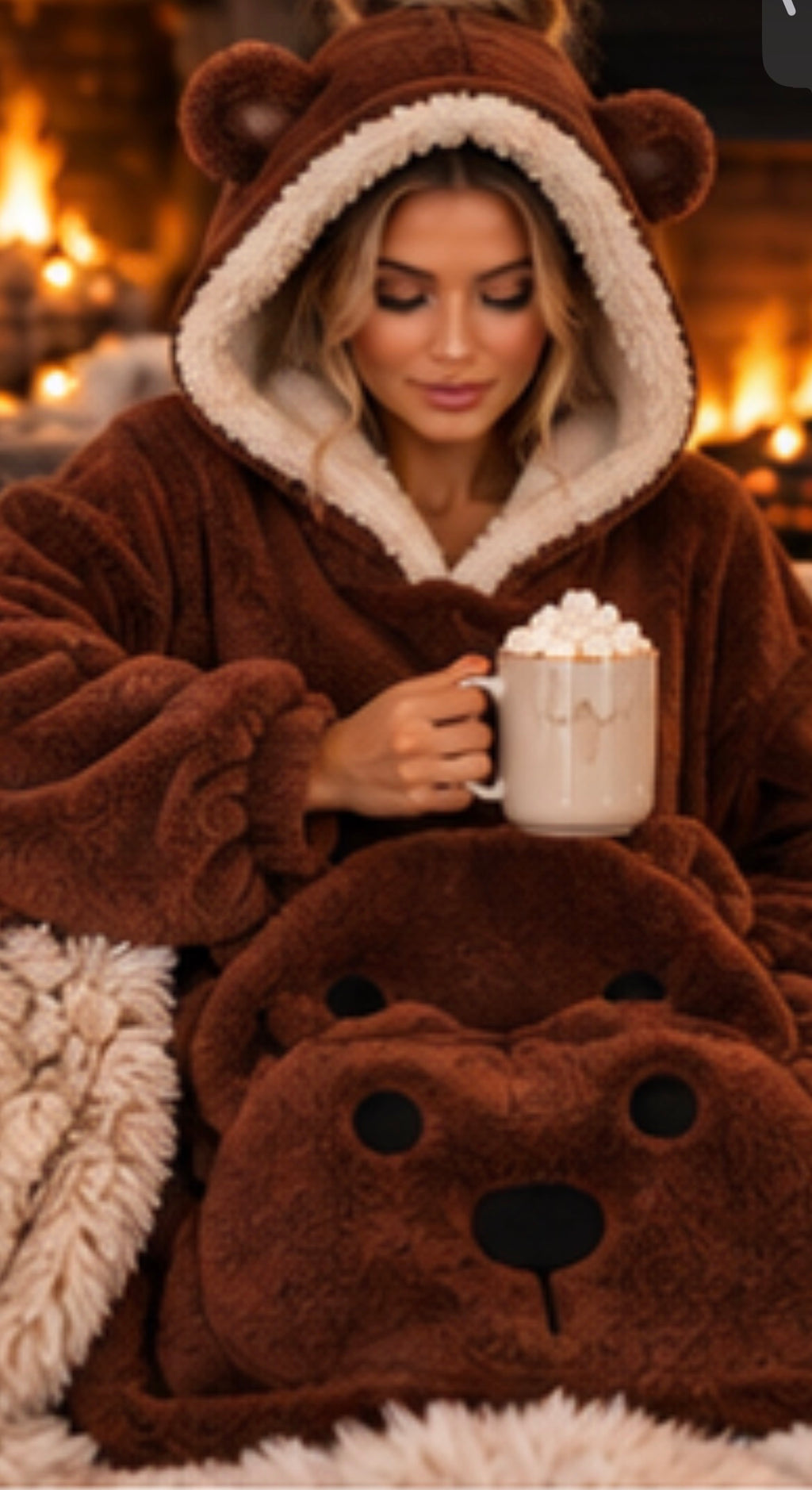 Cozy Bear | Oversized Wearable Blanket with Hood