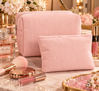 The Everyday Edit | Blush Pink Corduroy Cosmetic Bag Duo