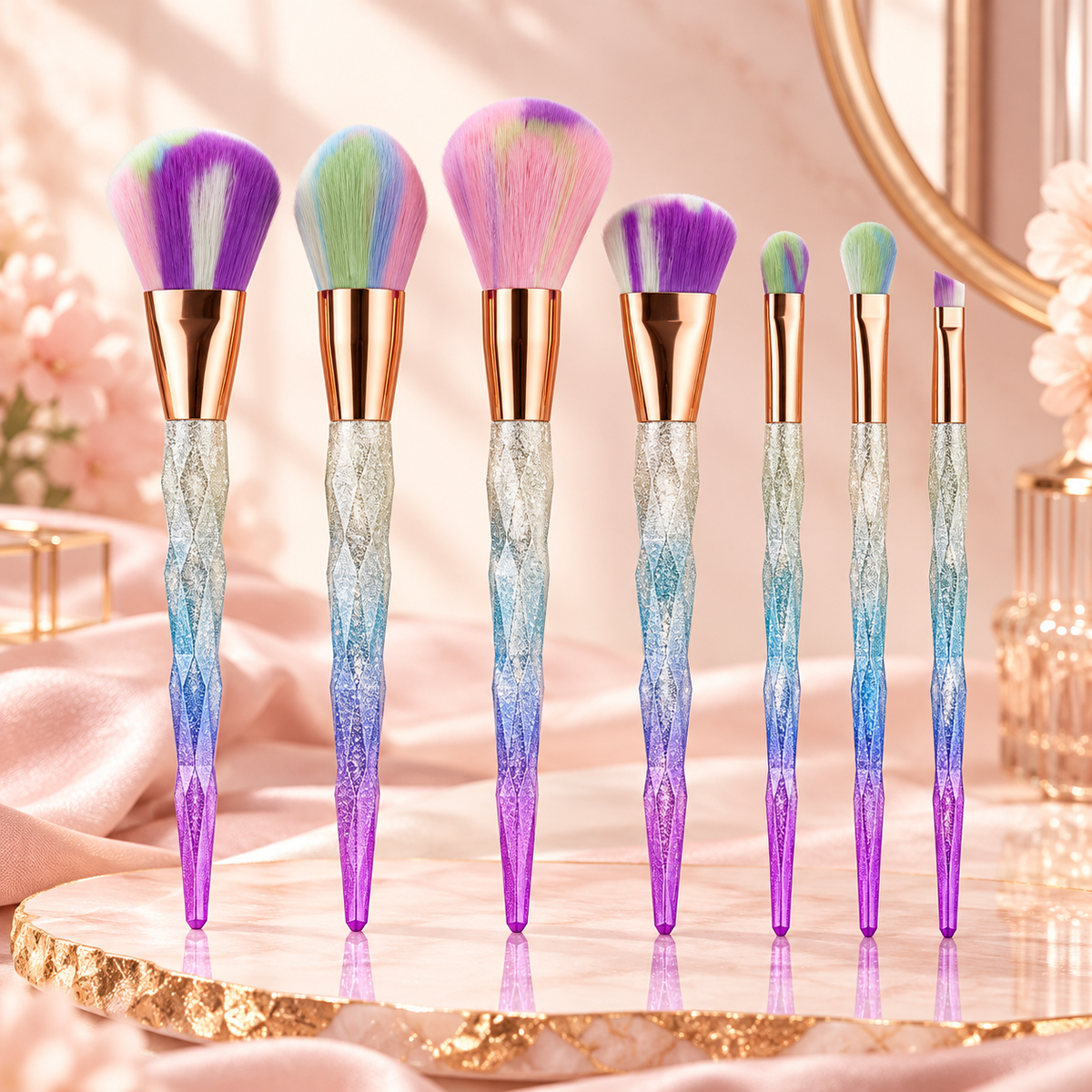7-Piece Diamond Glow Makeup Brush Set