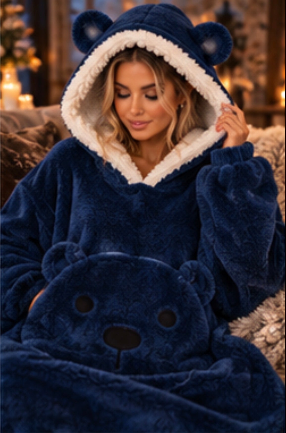 Cozy Bear | Oversized Wearable Blanket with Hood