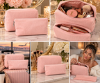 The Everyday Edit | Blush Pink Corduroy Cosmetic Bag Duo