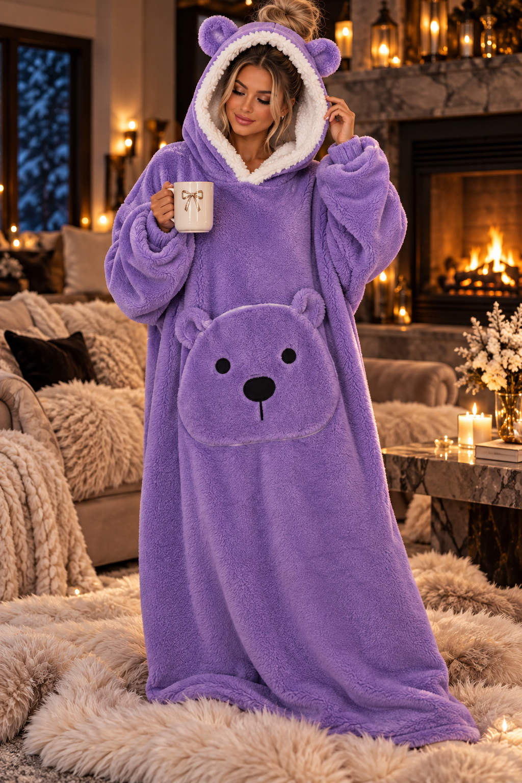 Cozy Bear | Oversized Wearable Blanket with Hood