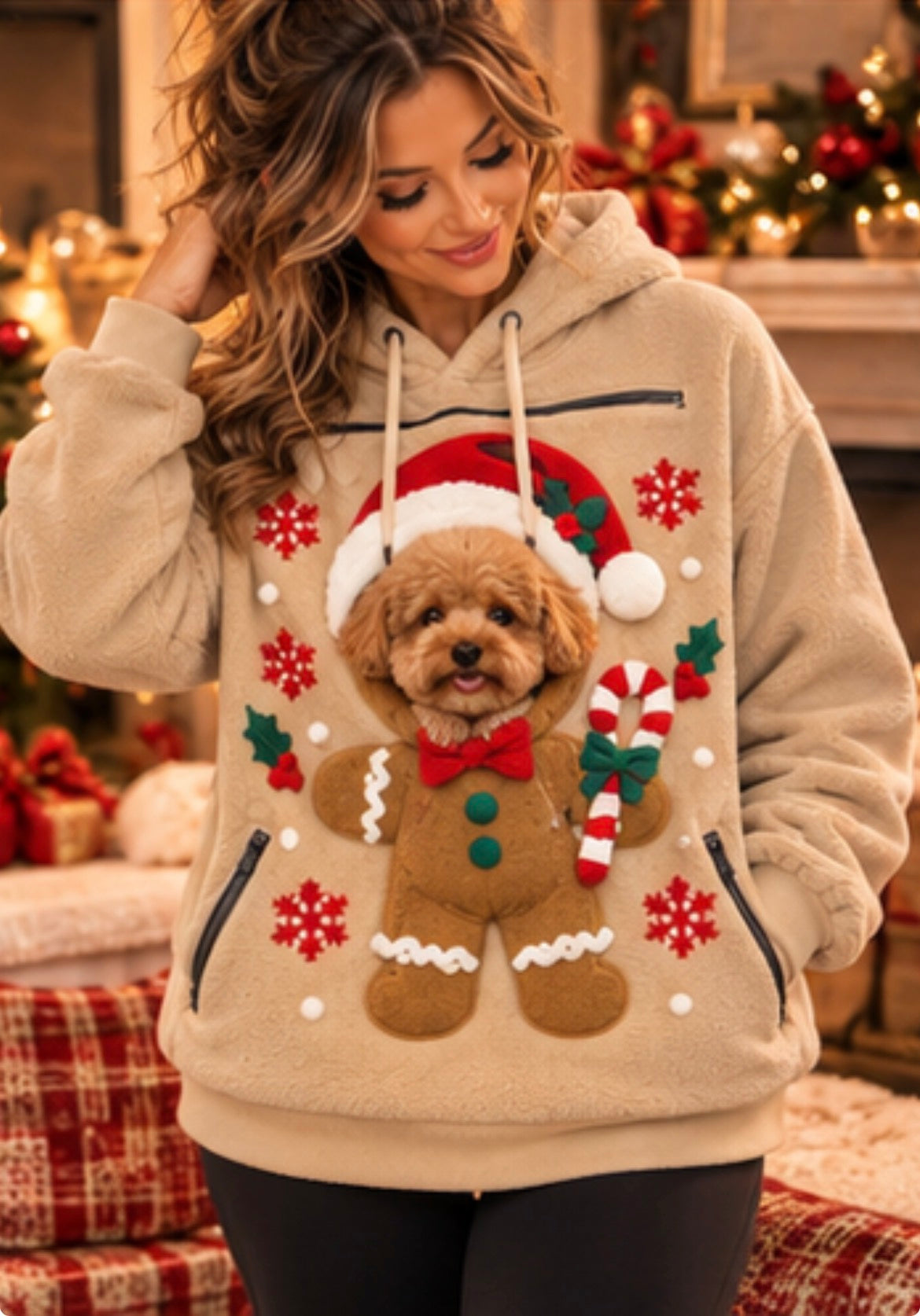 Cozy Paws Christmas Pet-Carrying Hoodie