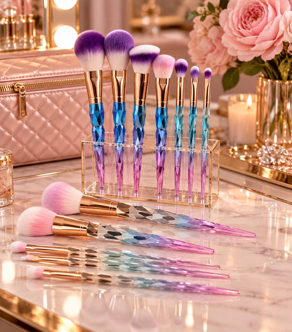 7-Piece Diamond Glow Makeup Brush Set