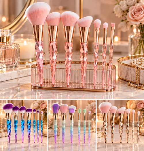 7-Piece Diamond Glow Makeup Brush Set