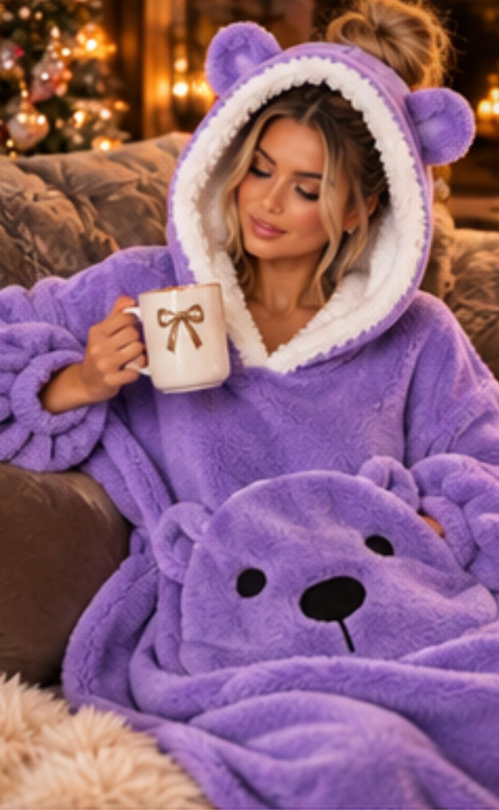 Cozy Bear | Oversized Wearable Blanket with Hood