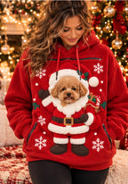 Cozy Paws Christmas Pet-Carrying Hoodie