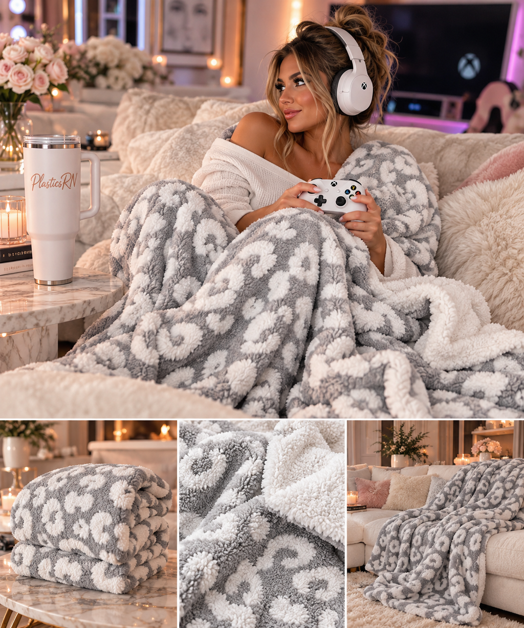 The Cozy Edit | Luxe Leopard Sherpa Throw Blanket