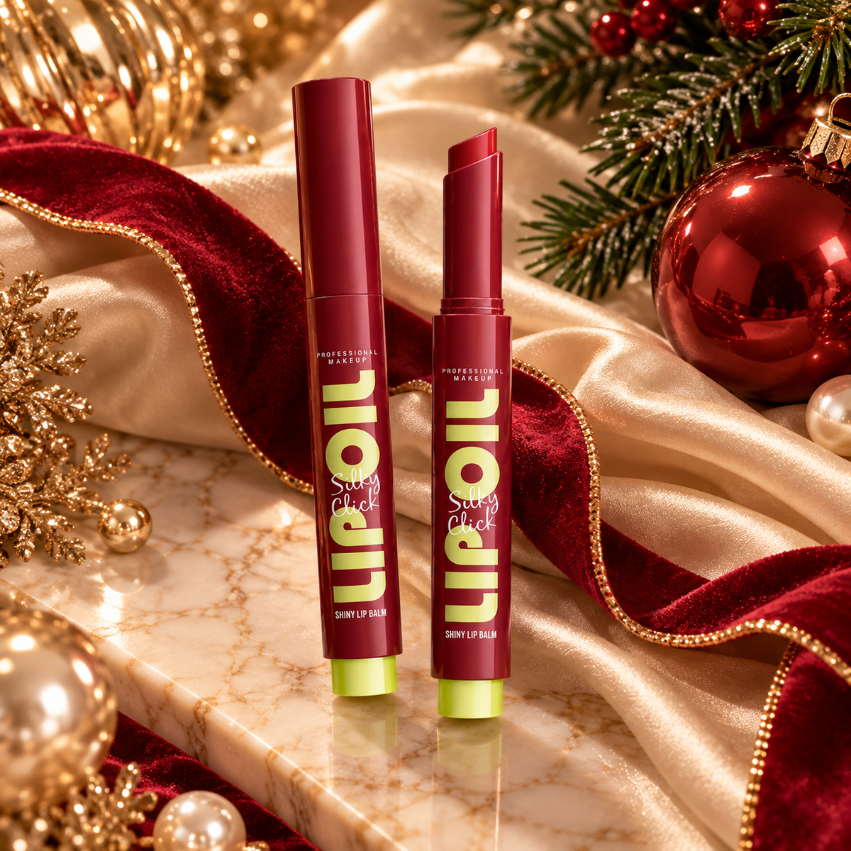 Plumping Lip Oil Balm – High-Shine Red Gloss