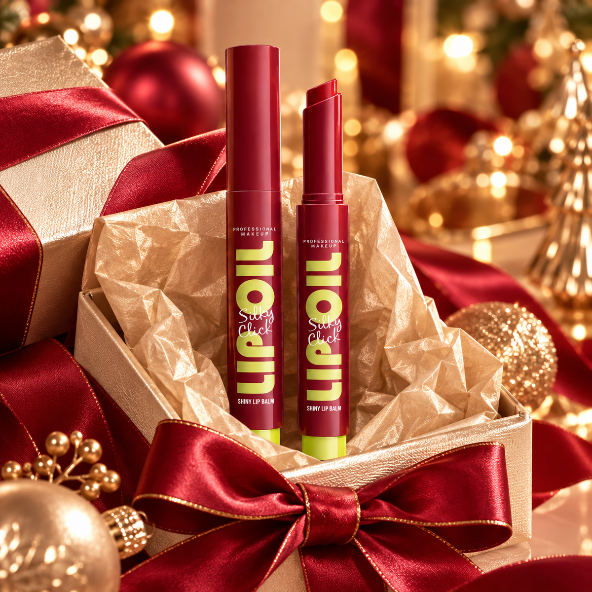 Plumping Lip Oil Balm – High-Shine Red Gloss