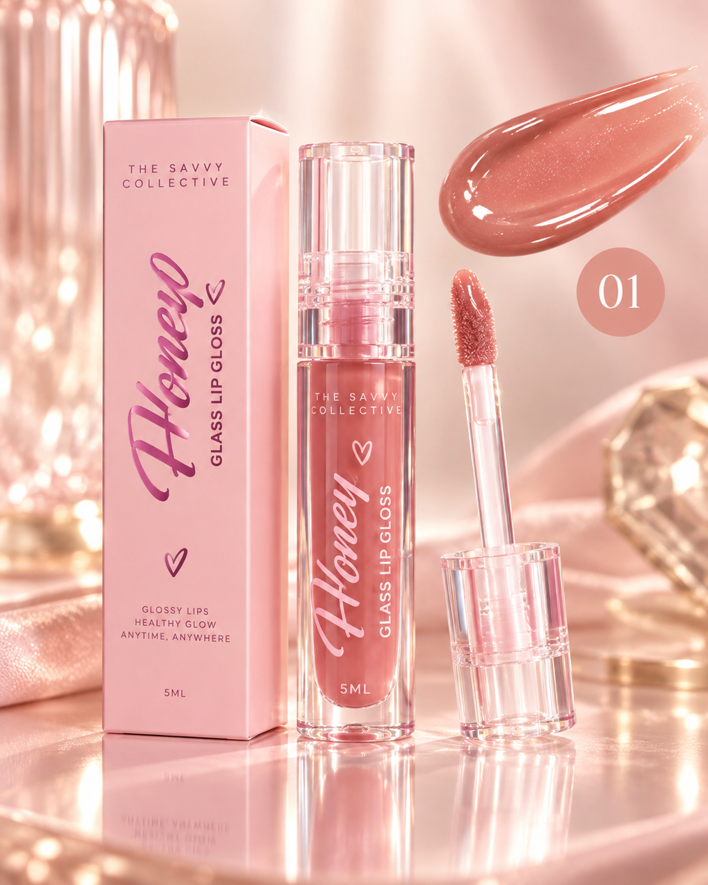 Honey Glass Lip Gloss | High-Shine Glossy Lip Color