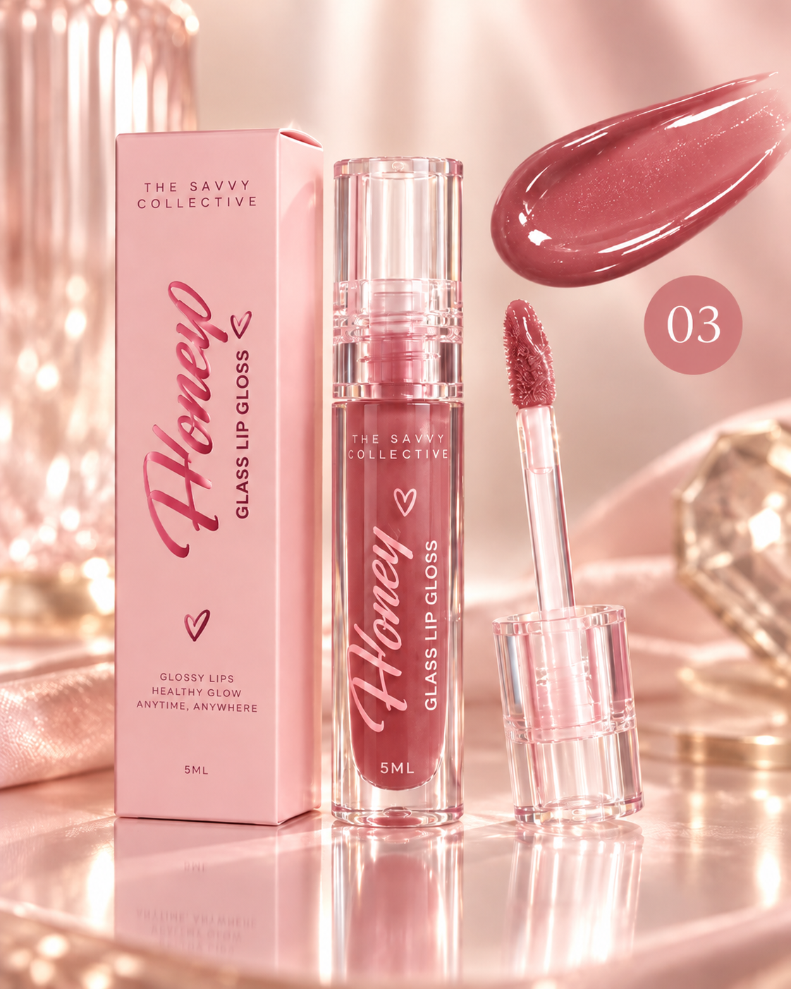 Honey Glass Lip Gloss | High-Shine Glossy Lip Color