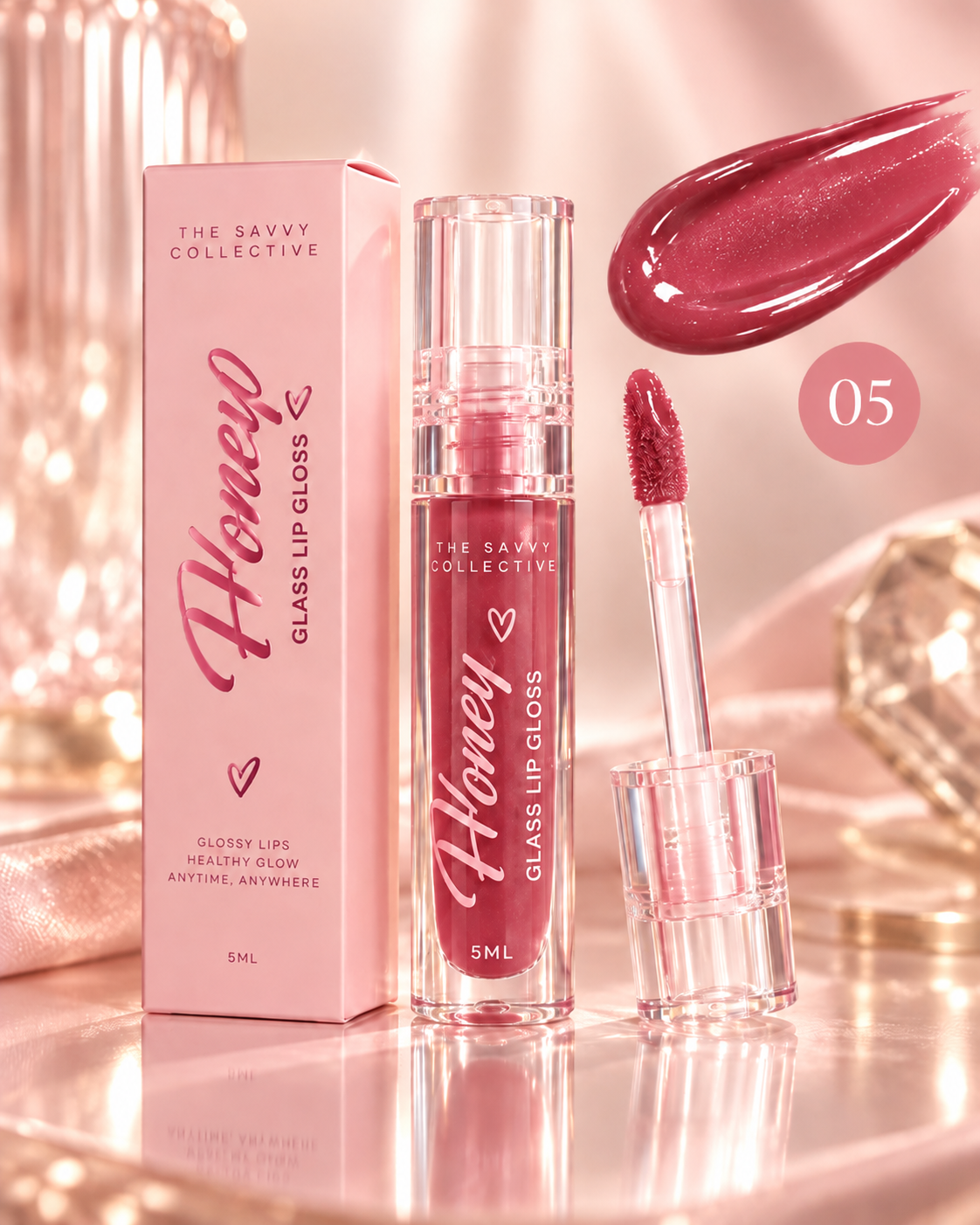 Honey Glass Lip Gloss | High-Shine Glossy Lip Color