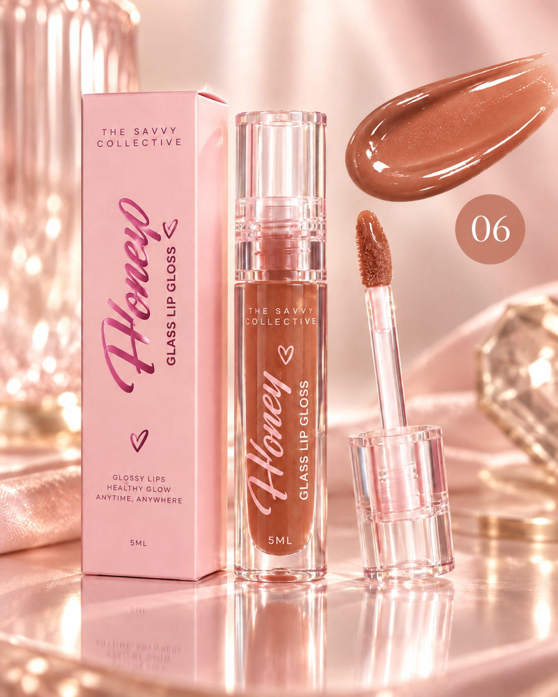 Honey Glass Lip Gloss | High-Shine Glossy Lip Color