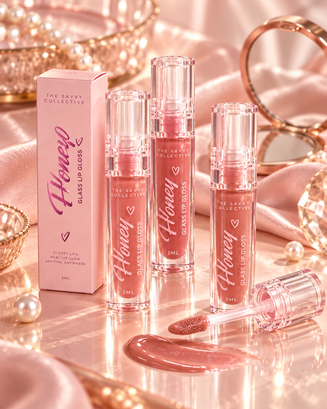 Honey Glass Lip Gloss | High-Shine Glossy Lip Color