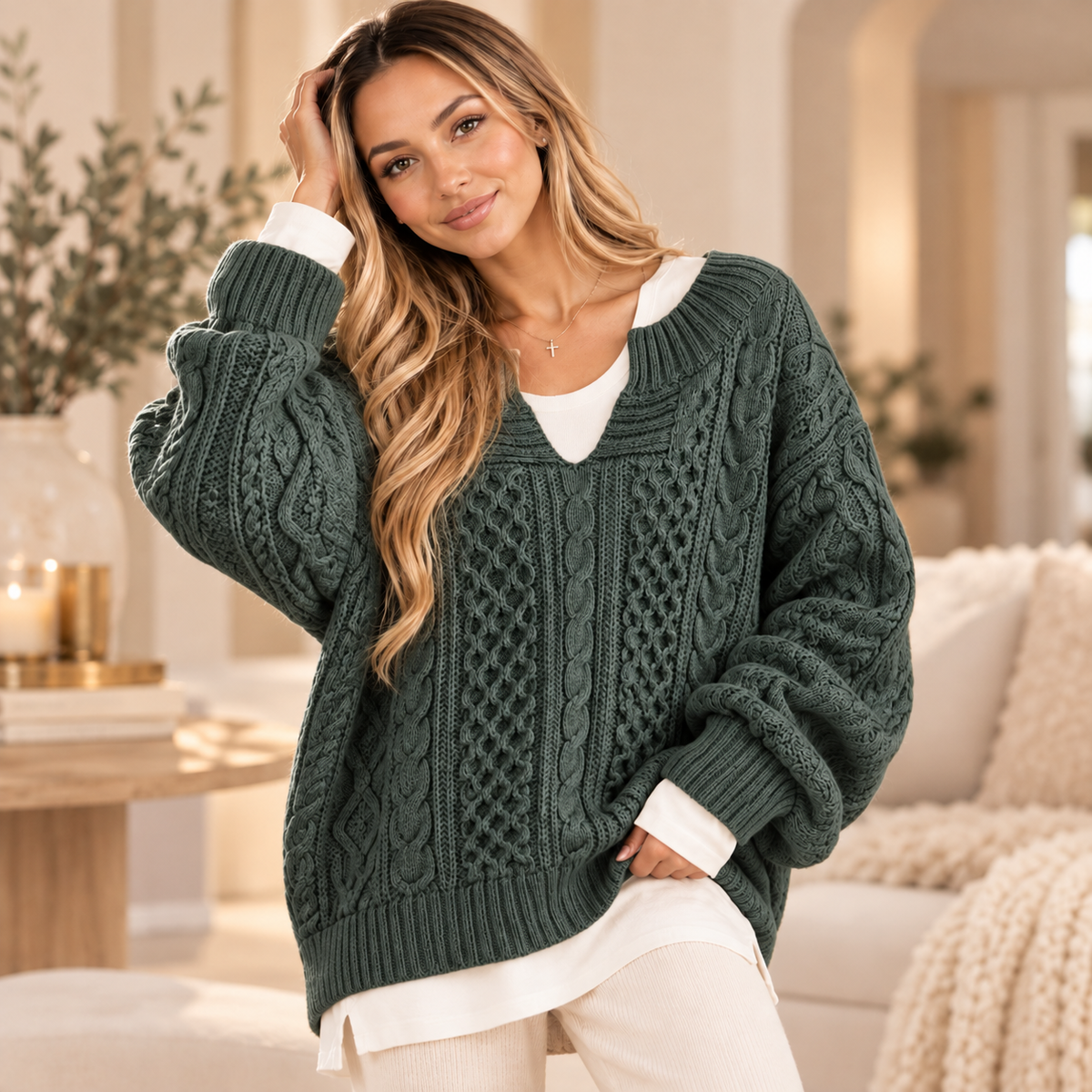 The Cozy Edit | Oversized Cable Knit Sweater