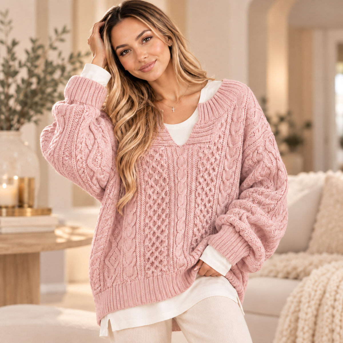 The Cozy Edit | Oversized Cable Knit Sweater