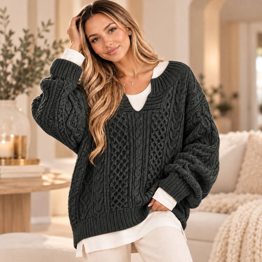 The Cozy Edit | Oversized Cable Knit Sweater