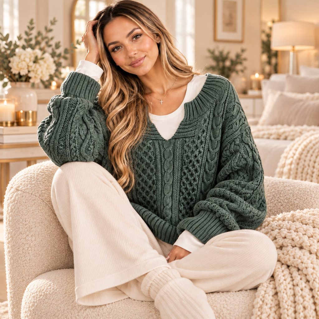 The Cozy Edit | Oversized Cable Knit Sweater