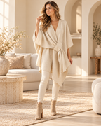 Elegant Draped Knit Cape | Women's Wrap Cardigan