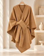 Elegant Draped Knit Cape | Women's Wrap Cardigan