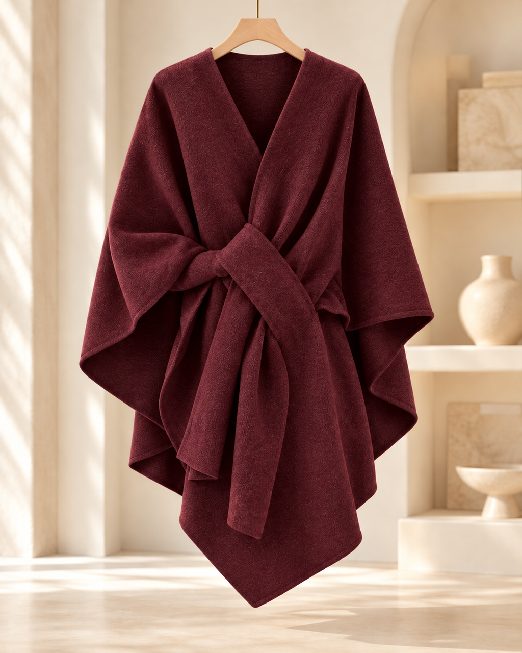 Elegant Draped Knit Cape | Women's Wrap Cardigan