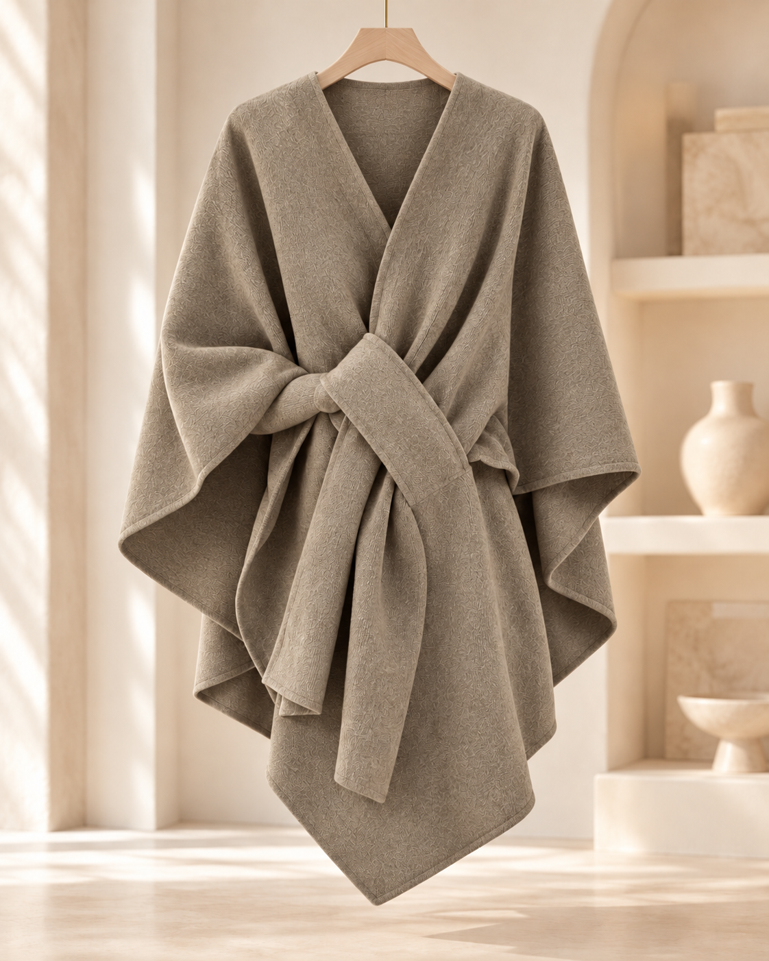 Elegant Draped Knit Cape | Women's Wrap Cardigan