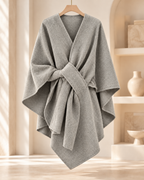 Elegant Draped Knit Cape | Women's Wrap Cardigan