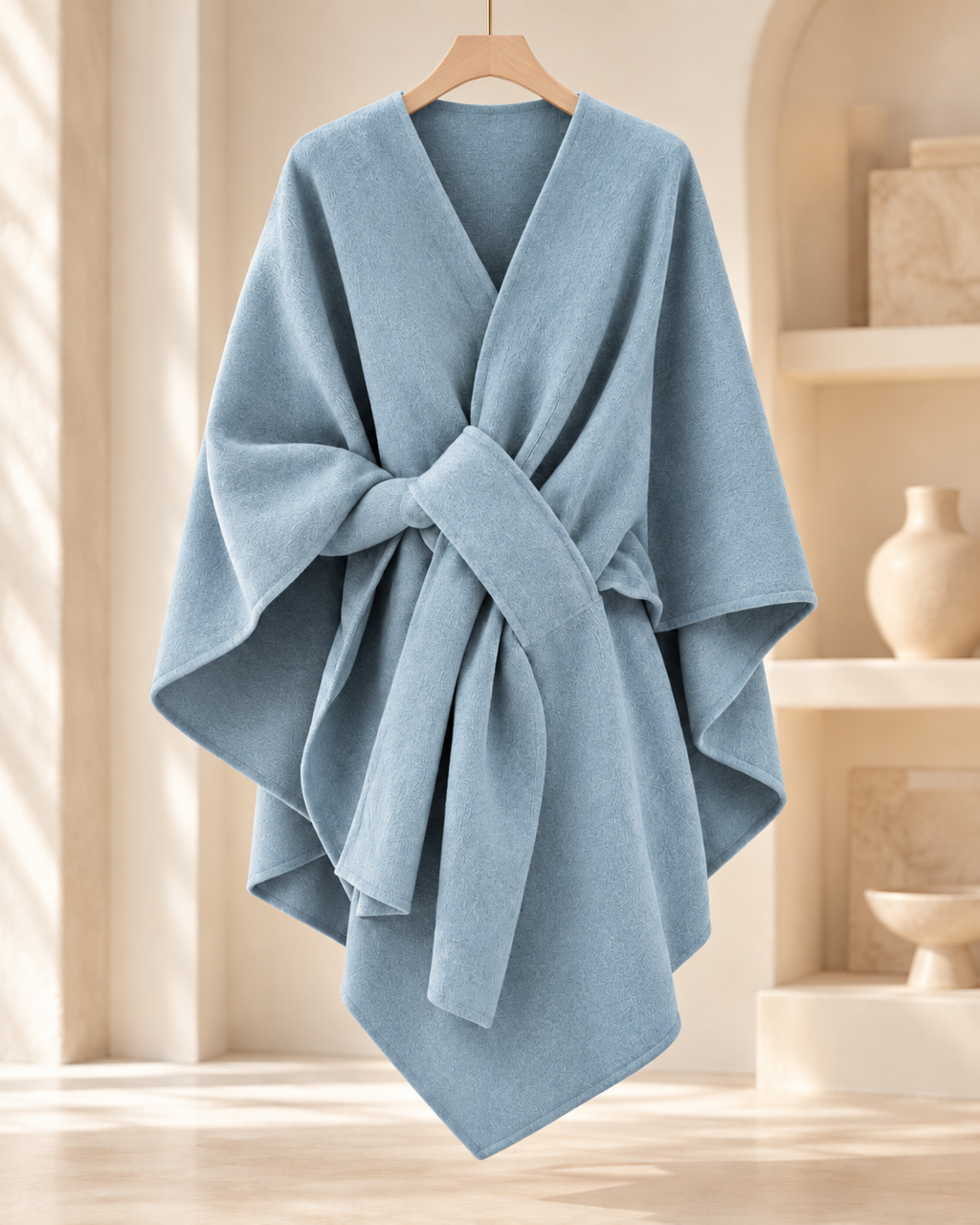 Elegant Draped Knit Cape | Women's Wrap Cardigan