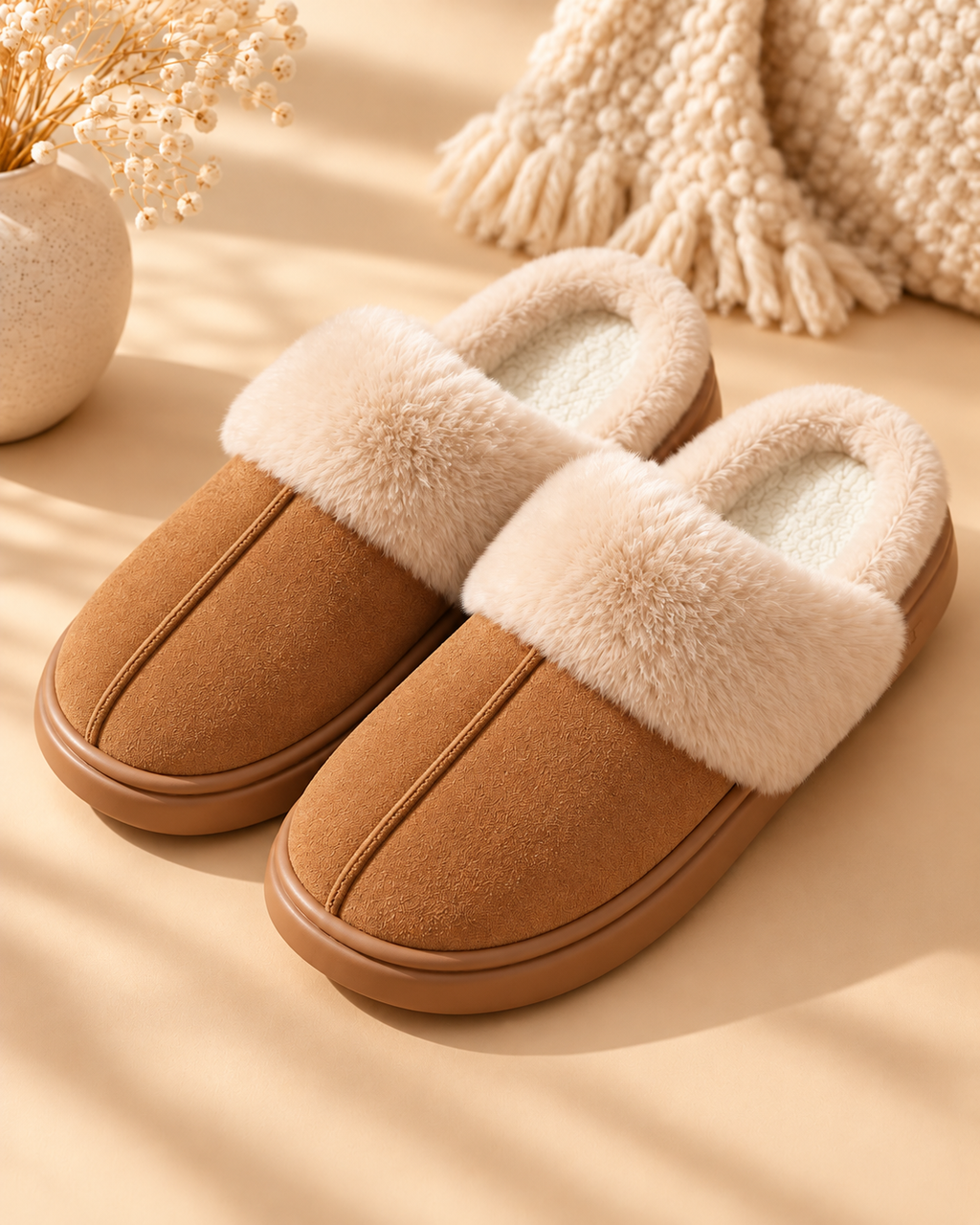 Cozy Luxe Faux Fur Slippers | Plush Winter House Slippers