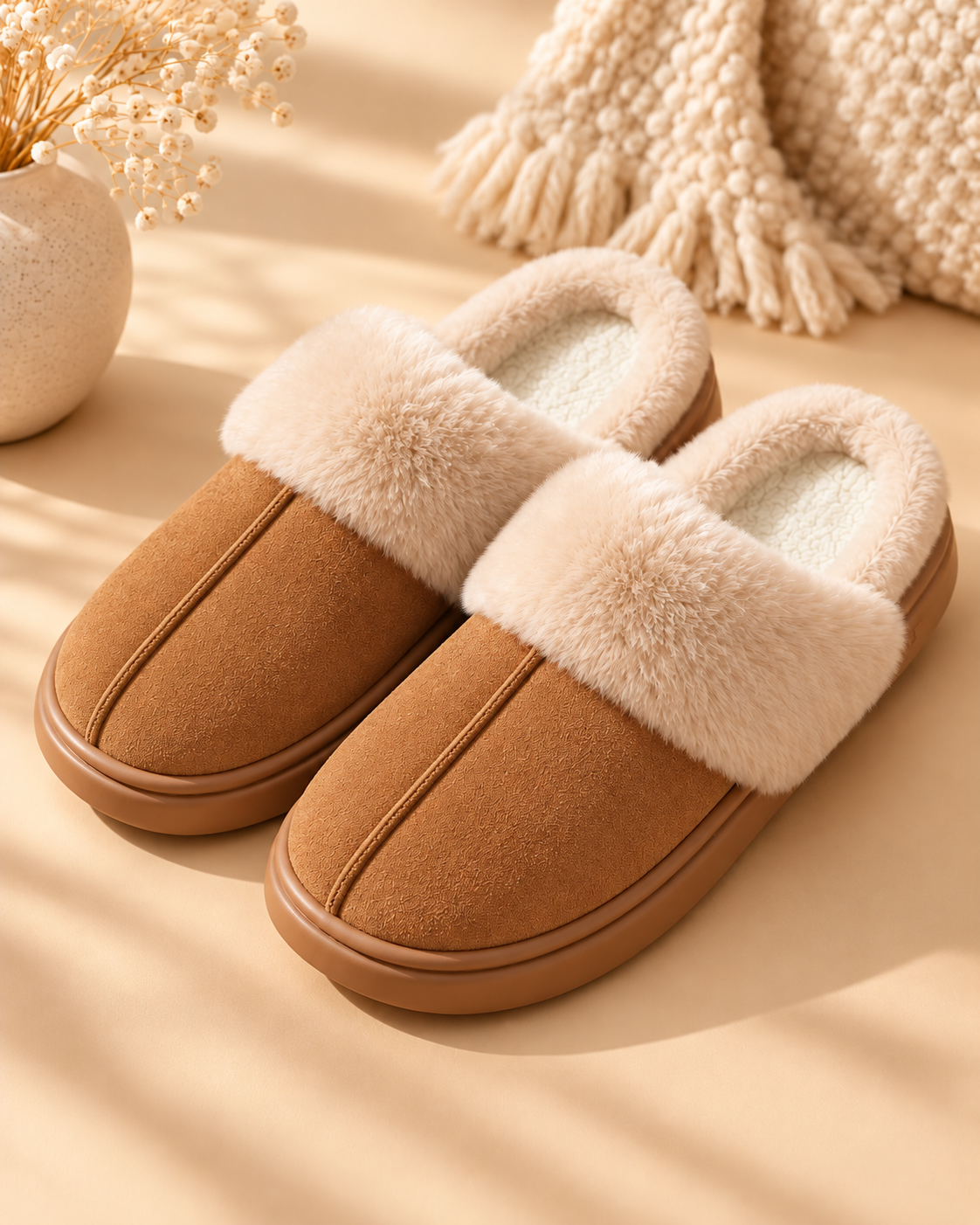 Cozy Luxe Faux Fur Slippers | Plush Winter House Slippers