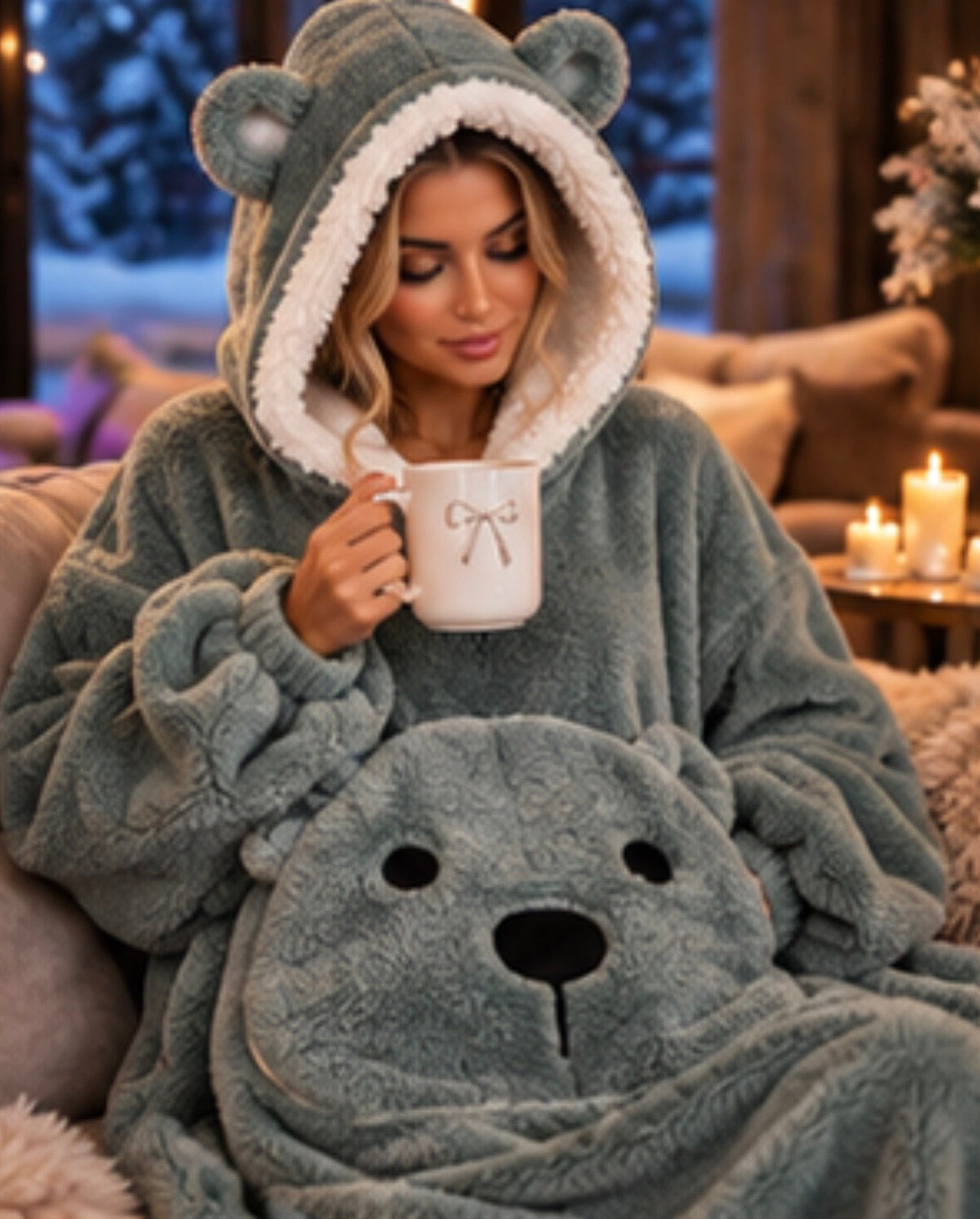Cozy Bear | Oversized Wearable Blanket with Hood
