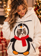 Cozy Paws Christmas Pet-Carrying Hoodie