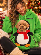 Cozy Paws Christmas Pet-Carrying Hoodie