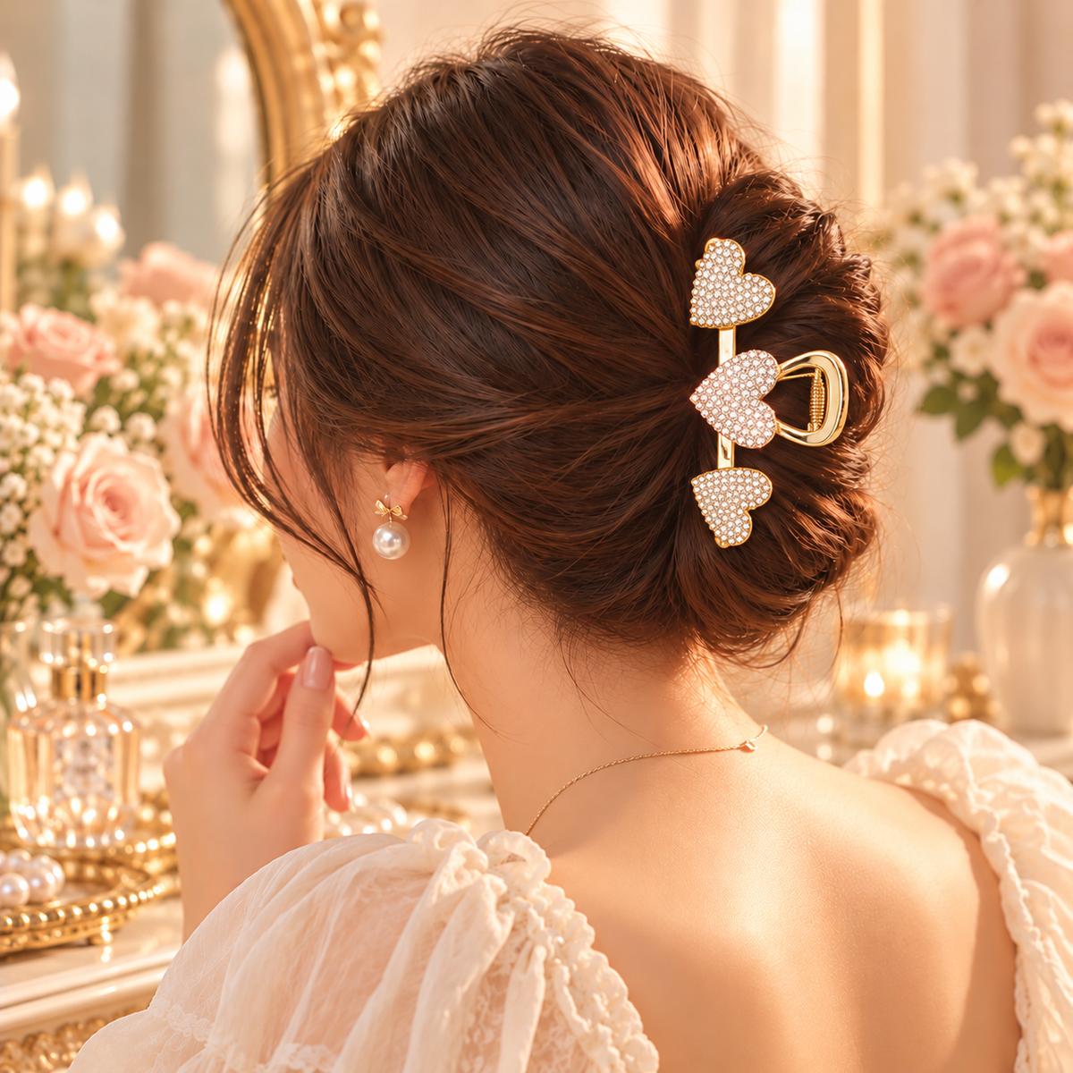 The Diamonds and Gold Claw Clip