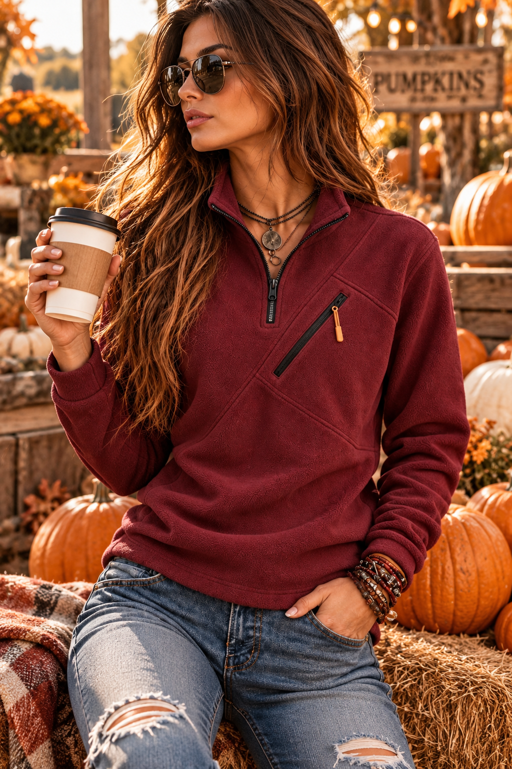 The Aspen Half-Zip Fleece Pullover