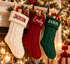 Classic Cable-Knit Christmas Stocking